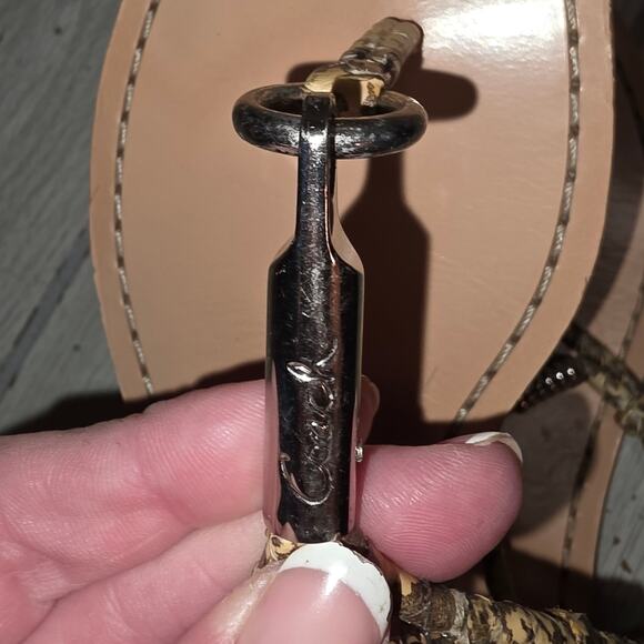 Coach Opal Natural Snake Skin Print Sandals Strappy Size 7 Summer Vacation - Picture 6 of 8